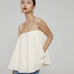 SOFTMOON Textured Ivory Camisole Top/Sleevless top